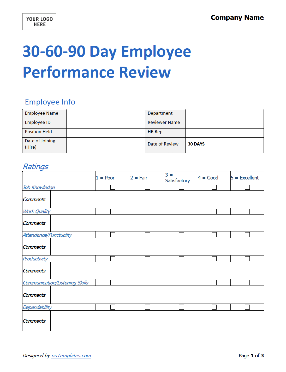 30-60-90-day-employee-performance-review-template