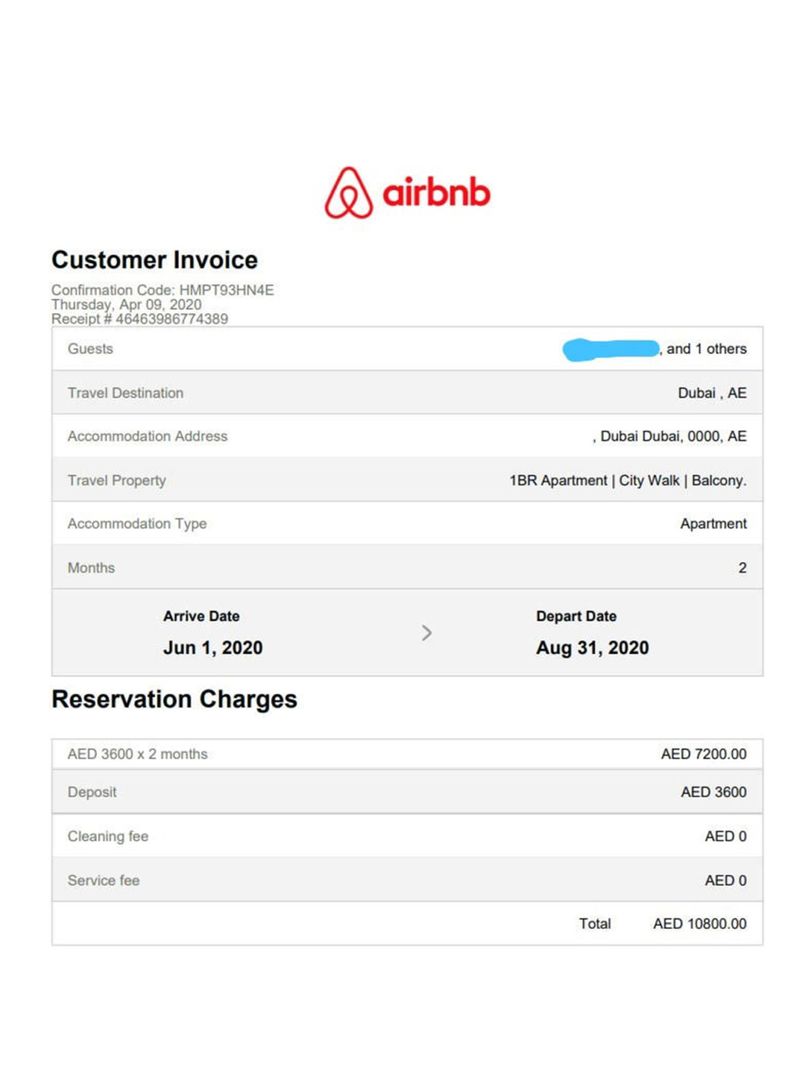 Airbnb Receipt Template Download