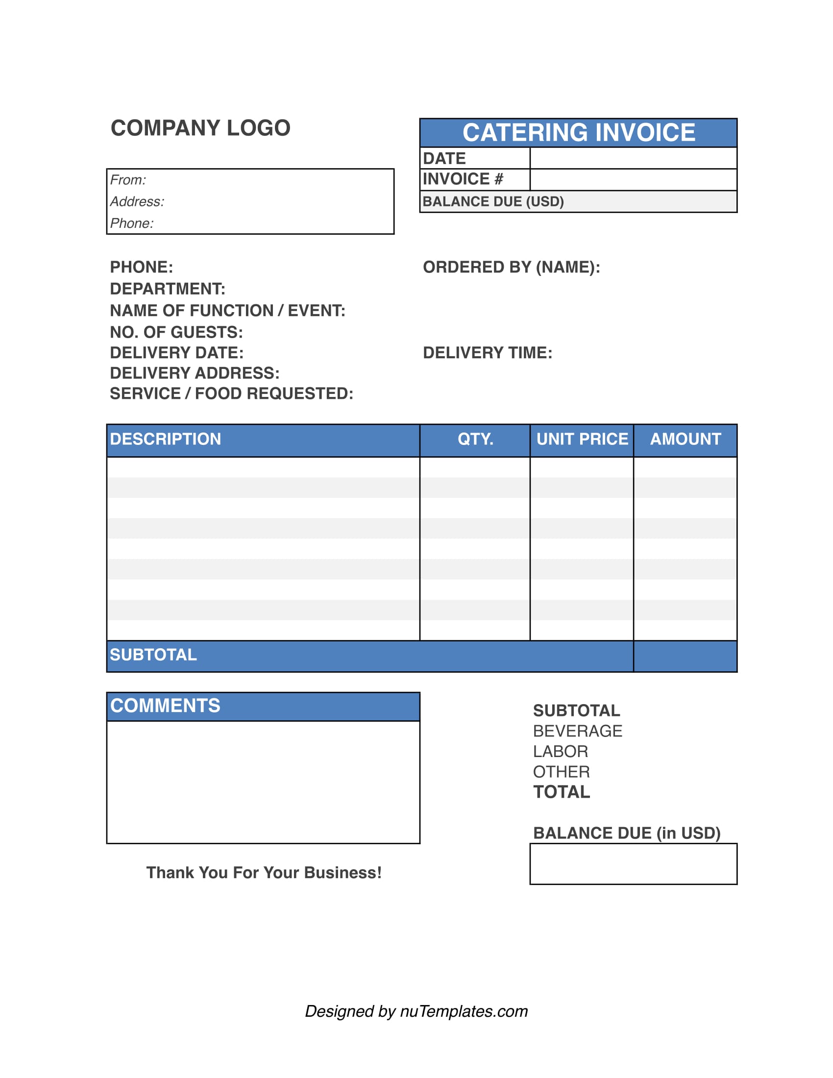 catering invoice template img