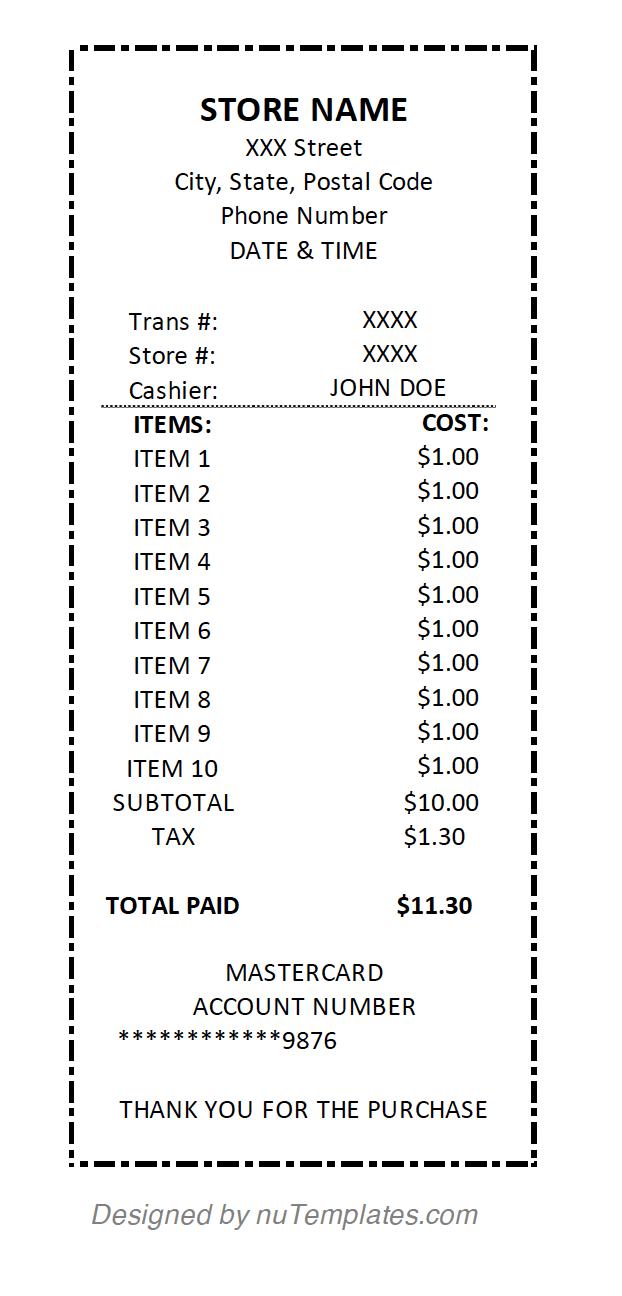 Fake Template Lowes Online Receipt