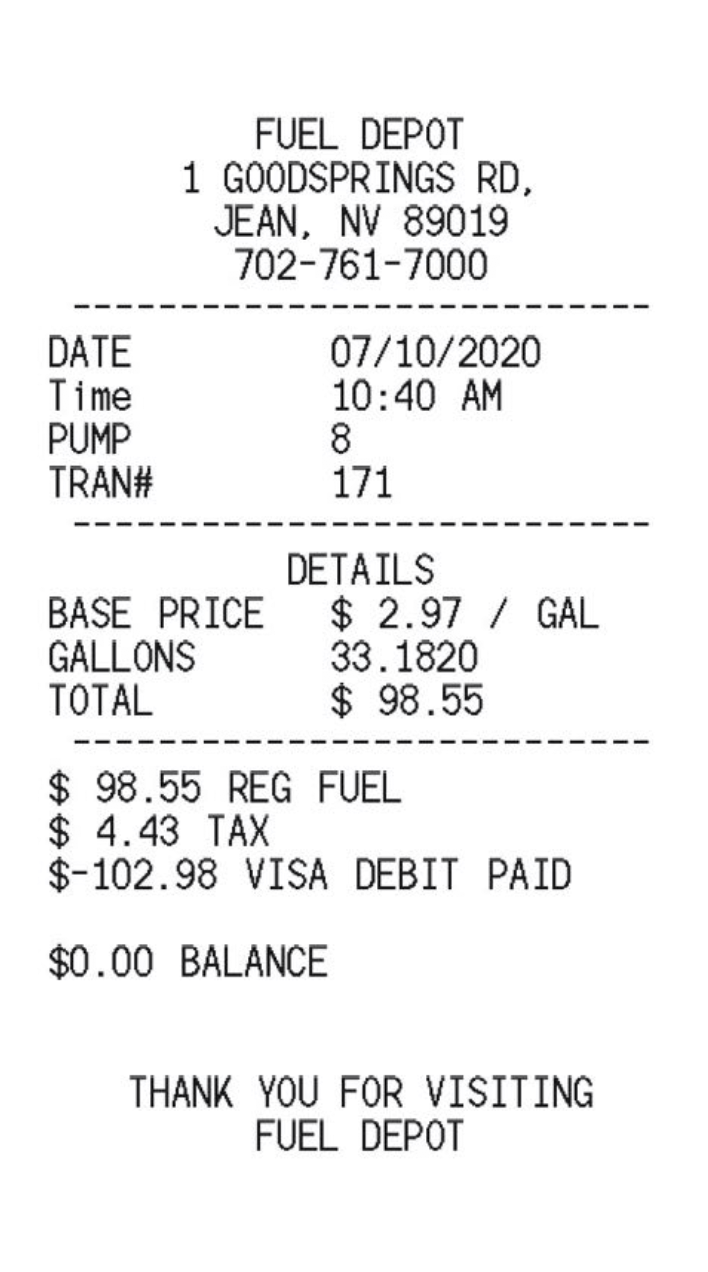 To design a gas fuel receipt, see the best receipt template