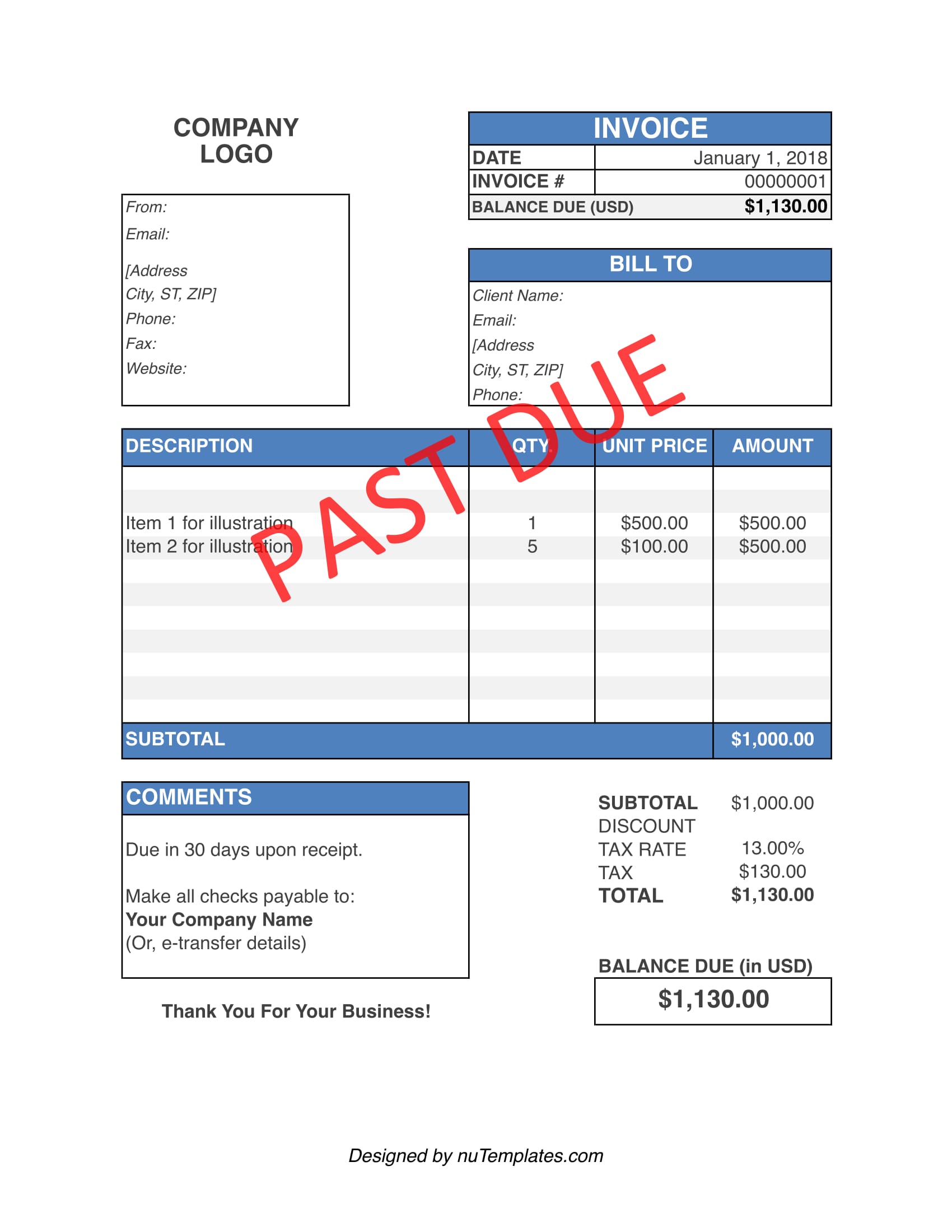 overdue invoice template img