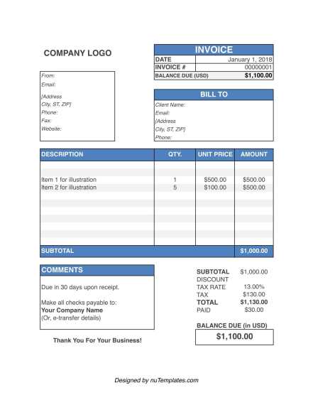 roofing invoice template