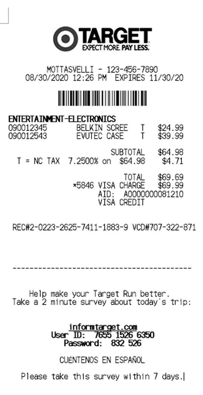 target-receipt-sample