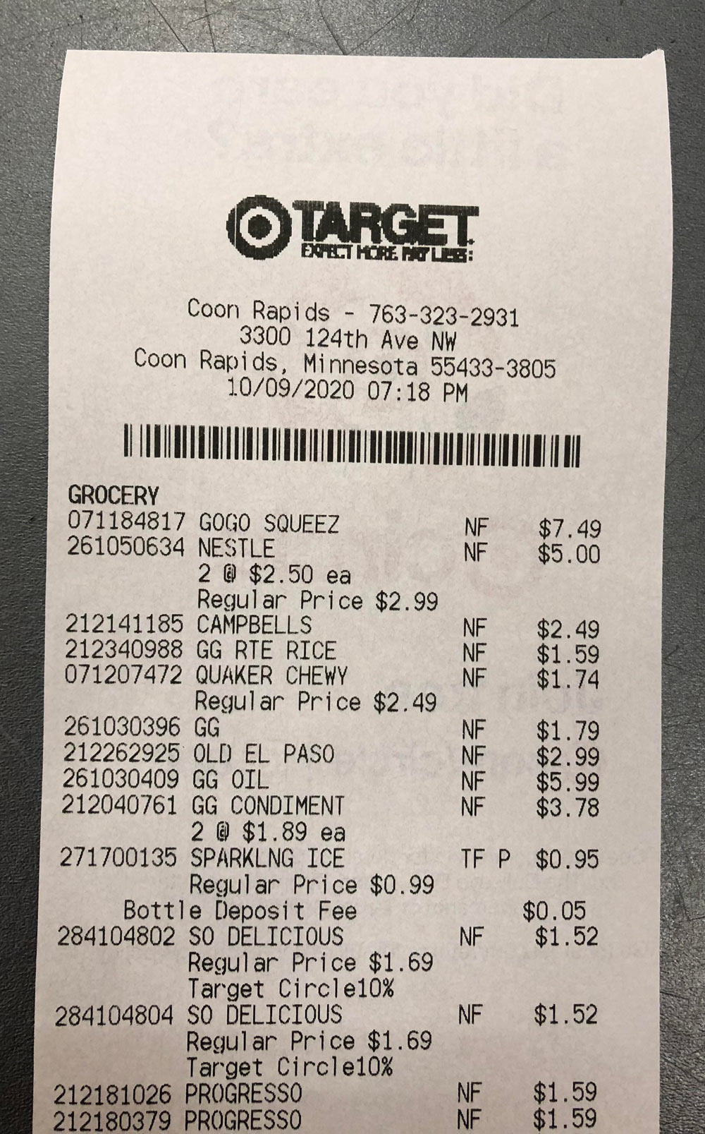 Target Receipt Template