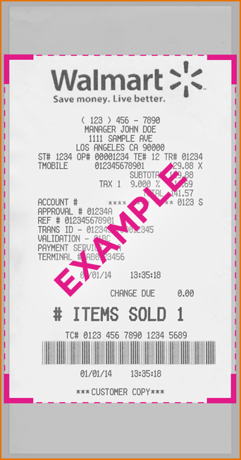 how to print receipt from walmart app