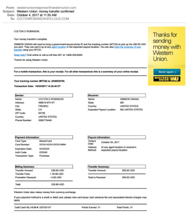 Fake Western Union Receipt Generator & Free Template nuTemplates